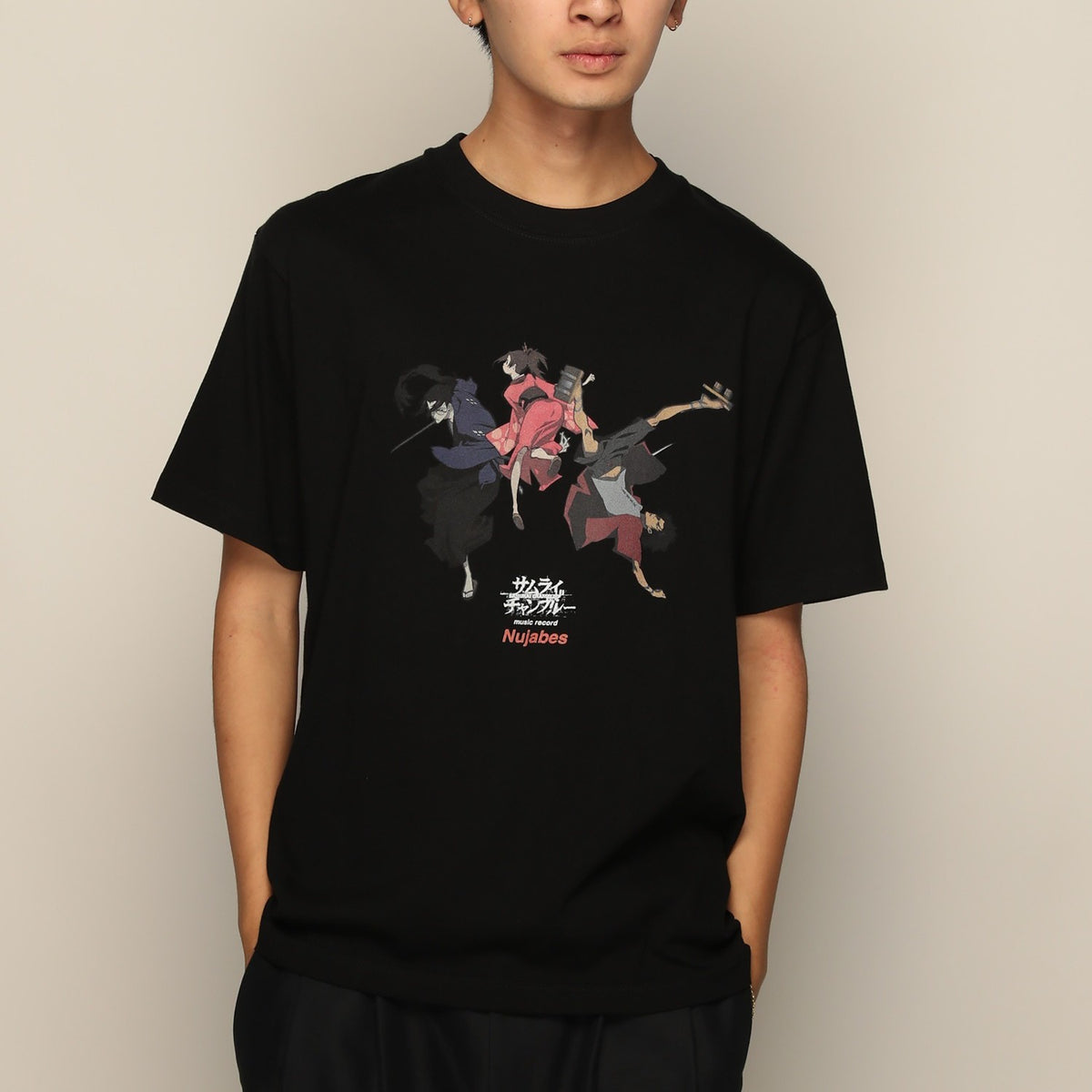 samurai champloo tシャツ Samurai Champloo × Nujabes Front Visual Tee - Black – YEN TOWN MARKET