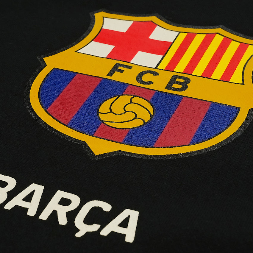 Crest & BARÇA Tee - Black – YEN TOWN MARKET