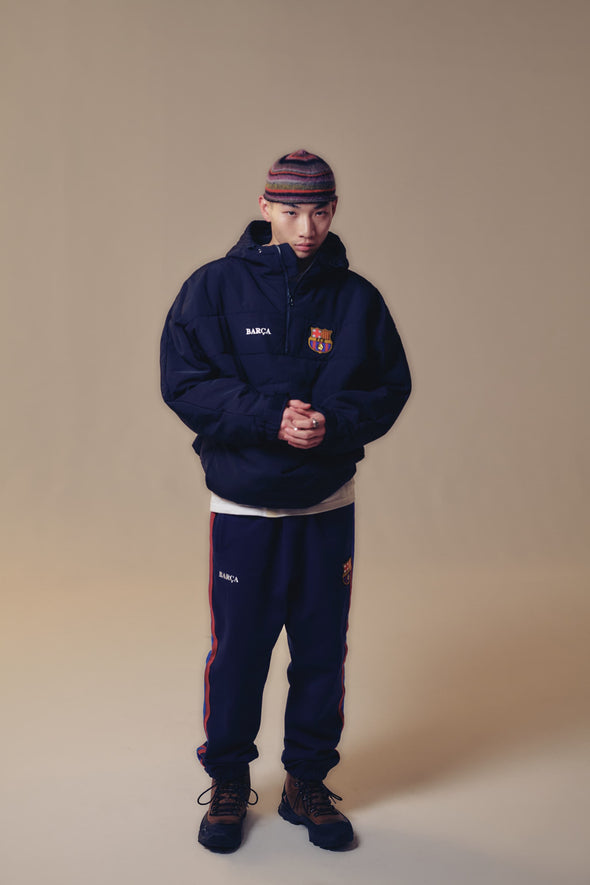 Stripe Taped Emblem Sweatpants - Navy