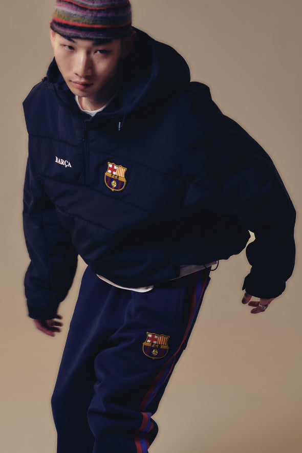 Stripe Taped Emblem Sweatpants - Navy