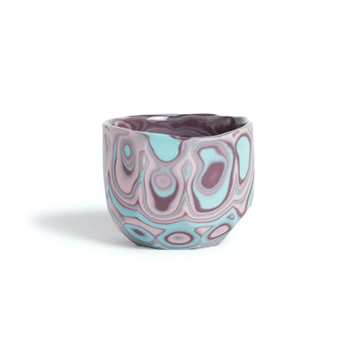 Marble Sake Cup - Light Blue / Purple / Pink