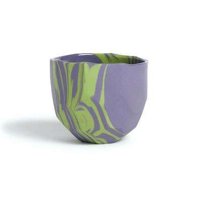 Marble Sake Cup - Lime Green / Purple