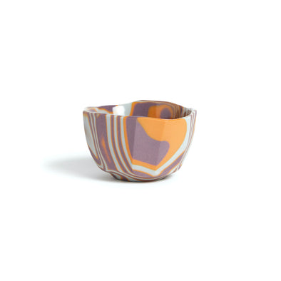 Marble Sake Cup - Orange / Purple / Light Blue