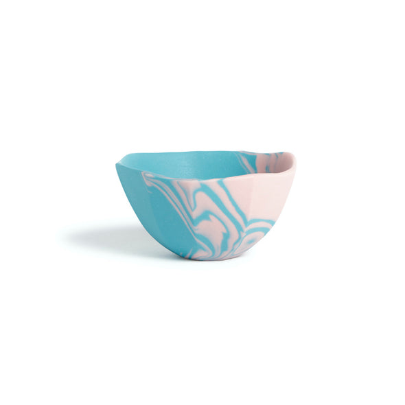 Marble Sake Cup - Pink / Turquoise Blue