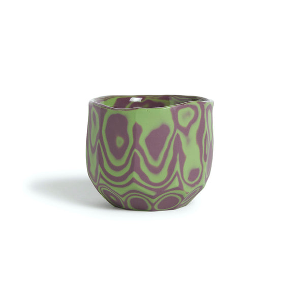 Marble Sake Cup - Purple / Lime Green