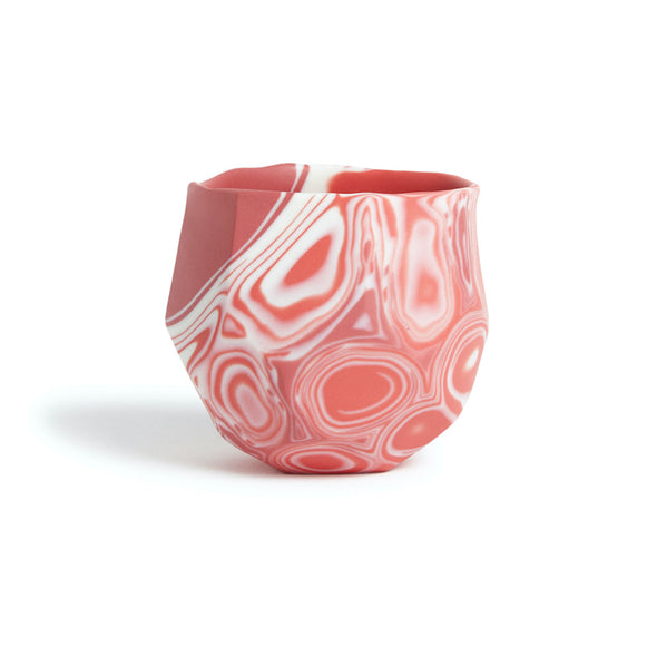 Marble Sake Cup - Red / White