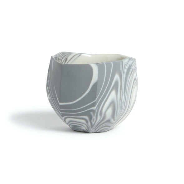 Marble Sake Cup - White / Gray