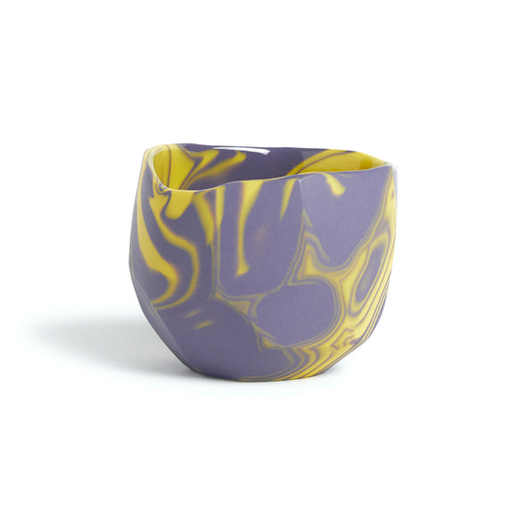 Marble Sake Cup - Yellow / Purple